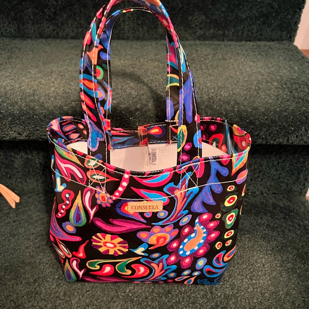 NWT multi color Consuela small tote .